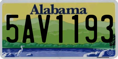 AL license plate 5AV1193