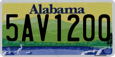 AL license plate 5AV1200