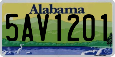 AL license plate 5AV1201