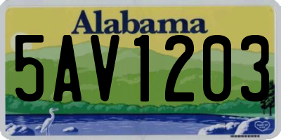 AL license plate 5AV1203