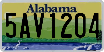 AL license plate 5AV1204