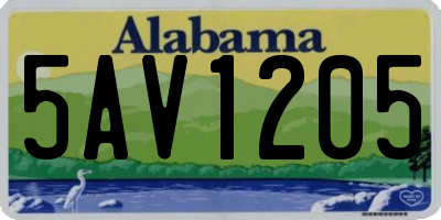 AL license plate 5AV1205