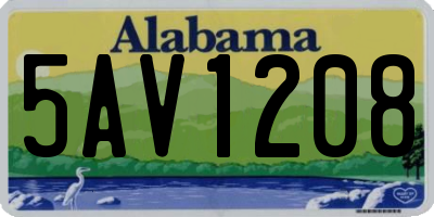 AL license plate 5AV1208