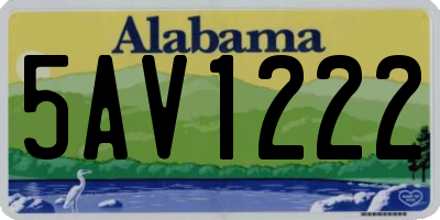 AL license plate 5AV1222