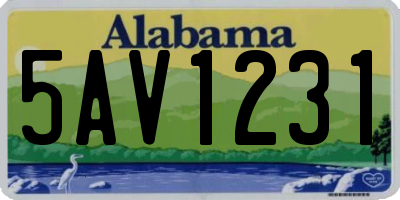 AL license plate 5AV1231