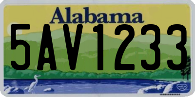 AL license plate 5AV1233