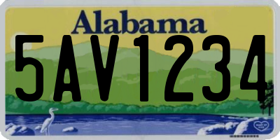 AL license plate 5AV1234
