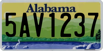 AL license plate 5AV1237