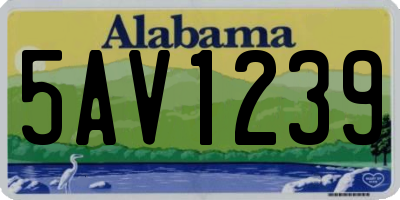 AL license plate 5AV1239