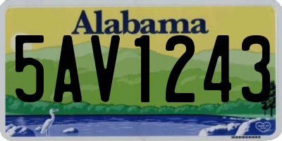 AL license plate 5AV1243