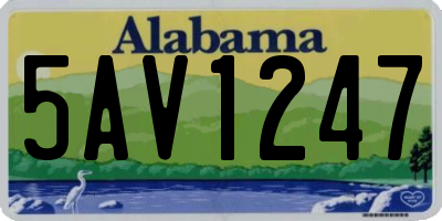 AL license plate 5AV1247