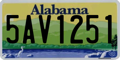 AL license plate 5AV1251