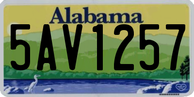 AL license plate 5AV1257