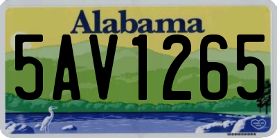 AL license plate 5AV1265