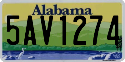 AL license plate 5AV1274