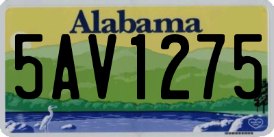 AL license plate 5AV1275
