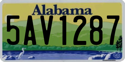 AL license plate 5AV1287