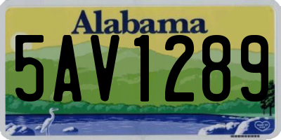 AL license plate 5AV1289