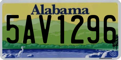 AL license plate 5AV1296