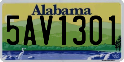 AL license plate 5AV1301