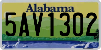 AL license plate 5AV1302