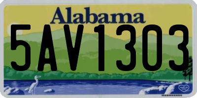 AL license plate 5AV1303