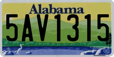 AL license plate 5AV1315