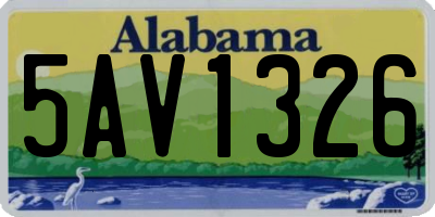 AL license plate 5AV1326