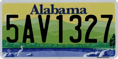 AL license plate 5AV1327