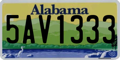 AL license plate 5AV1333