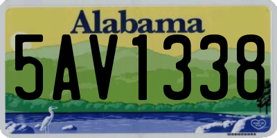 AL license plate 5AV1338