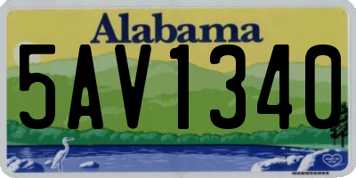 AL license plate 5AV1340