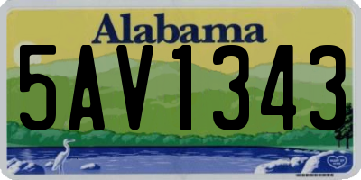 AL license plate 5AV1343