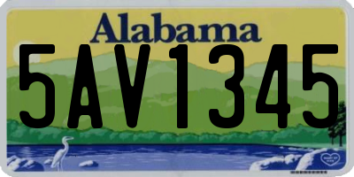 AL license plate 5AV1345