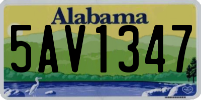 AL license plate 5AV1347