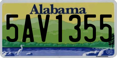 AL license plate 5AV1355