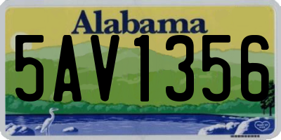 AL license plate 5AV1356