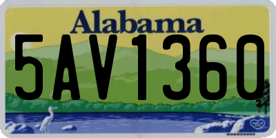 AL license plate 5AV1360
