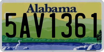AL license plate 5AV1361