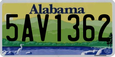 AL license plate 5AV1362