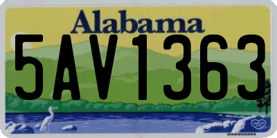 AL license plate 5AV1363