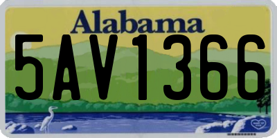 AL license plate 5AV1366