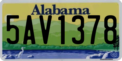 AL license plate 5AV1378