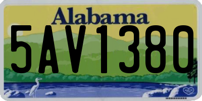 AL license plate 5AV1380
