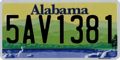 AL license plate 5AV1381