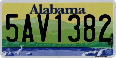 AL license plate 5AV1382
