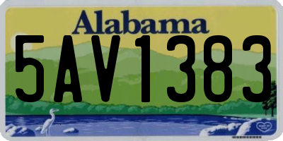 AL license plate 5AV1383