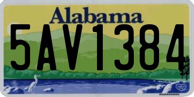AL license plate 5AV1384