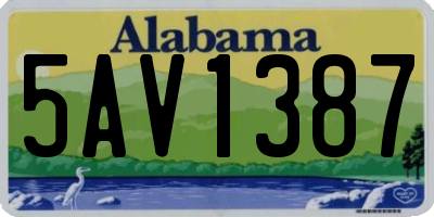 AL license plate 5AV1387