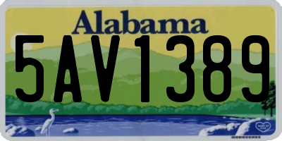 AL license plate 5AV1389